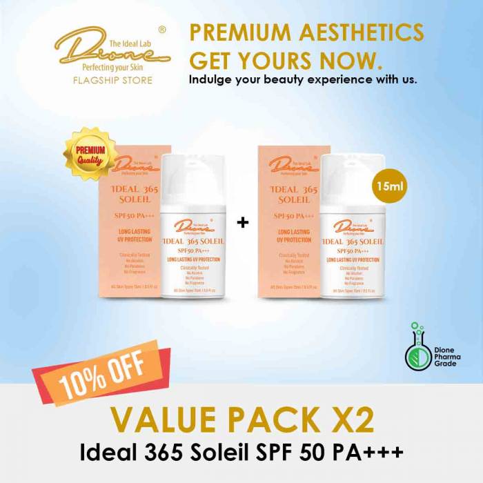 Ideal 365 Soleil SPF 50 PA+++, 15ml value pack