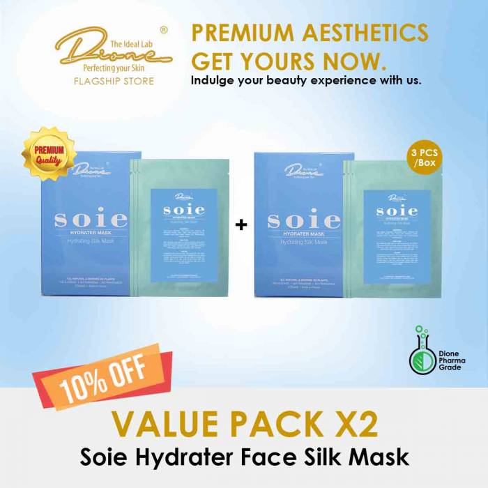 Soie Hydrater Face Silk Mask, 3PCS/Box value pack