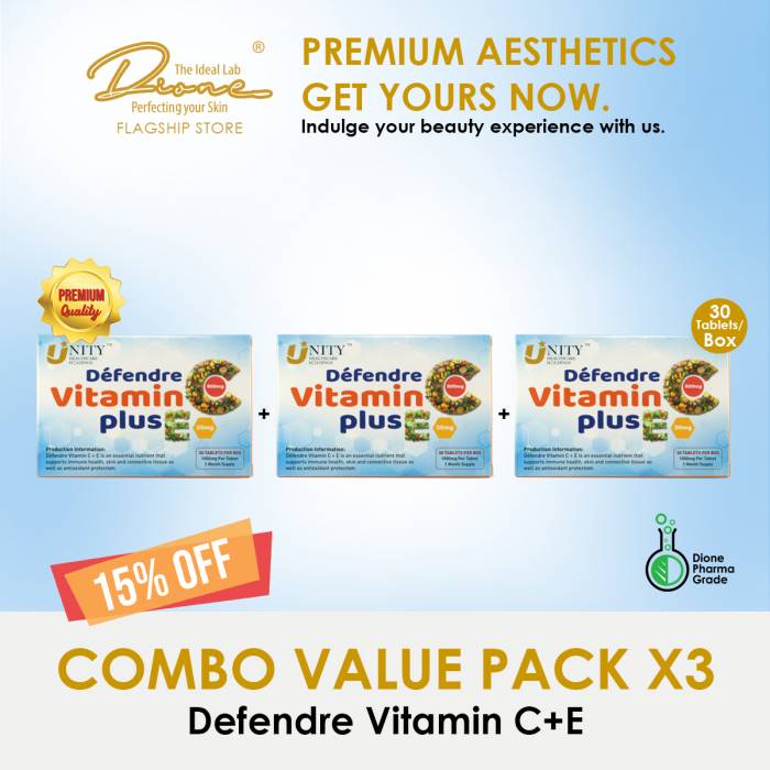 Defendre Vitamin C+E, 30Tablets/Box Combo value pack