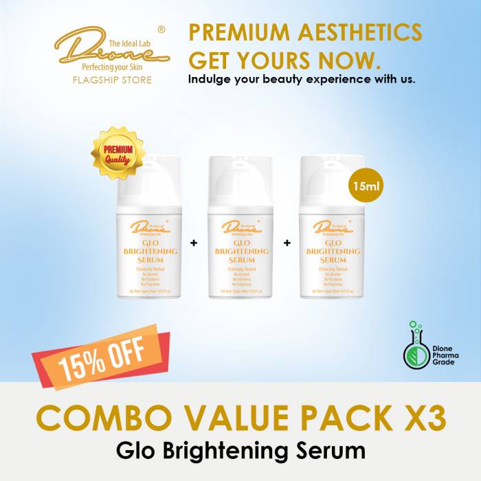 Glo Brightening Serum, 15ml Combo value pack